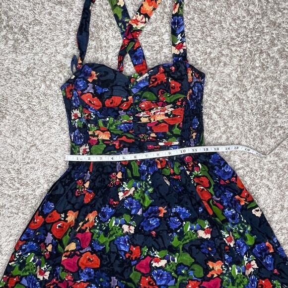 Anthropologie HD in Paris Paca Floral Corduroy Halter Dress Size 0 - Picture 6 of 8